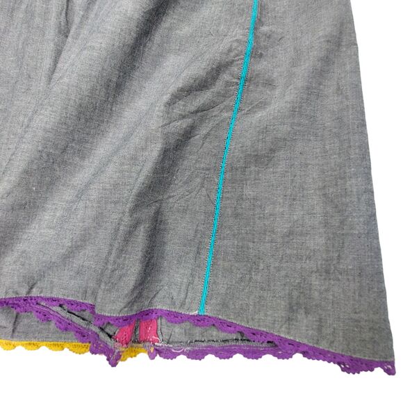 Anthropologie Gray Dress with Pink and Yellow Accents - Picture 8 of 12